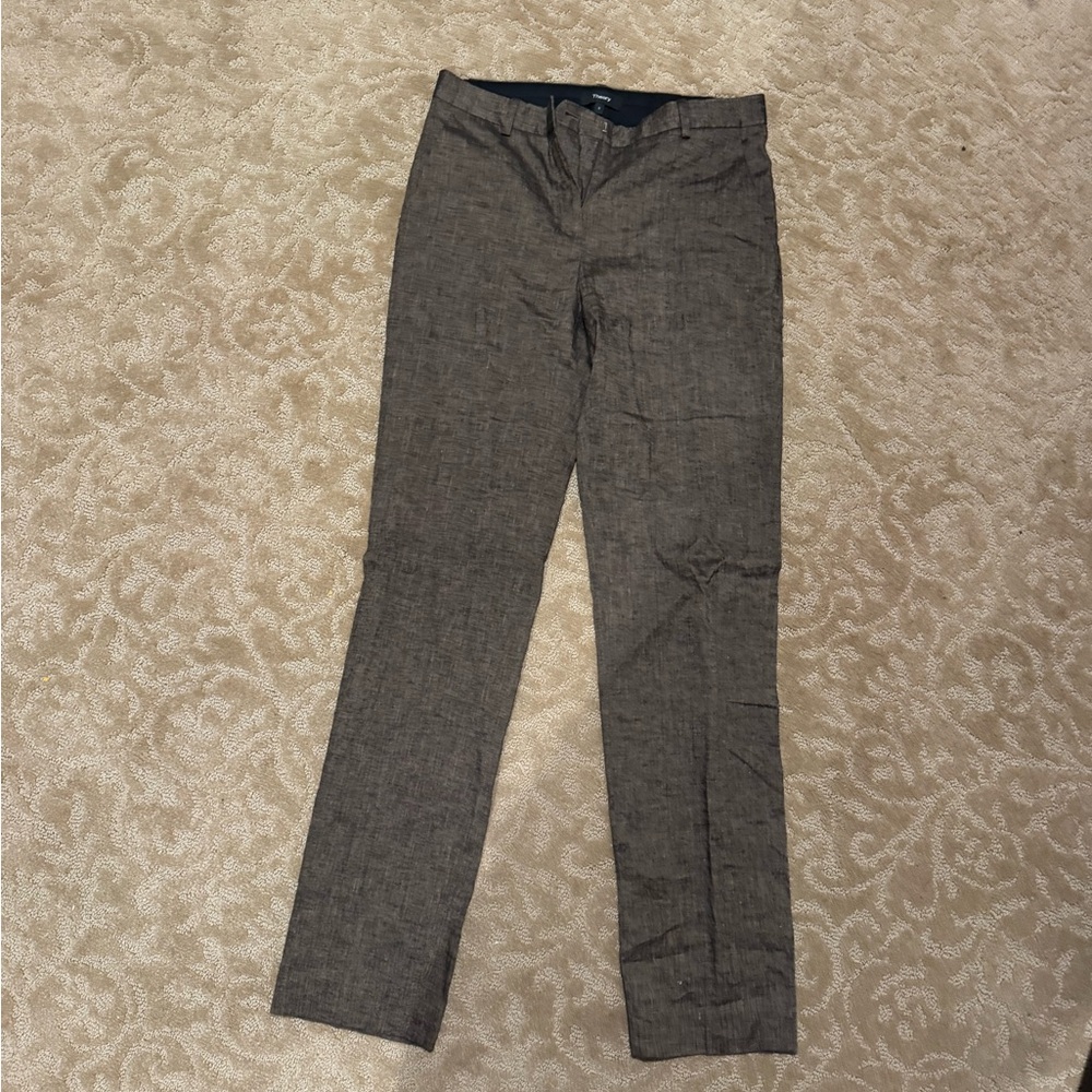 Theory brown/black line pants size 0